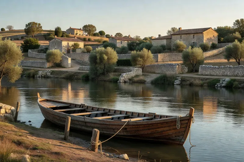 Balles de pastel toulousain empilées sur un quai de chargement au XVIe siècle